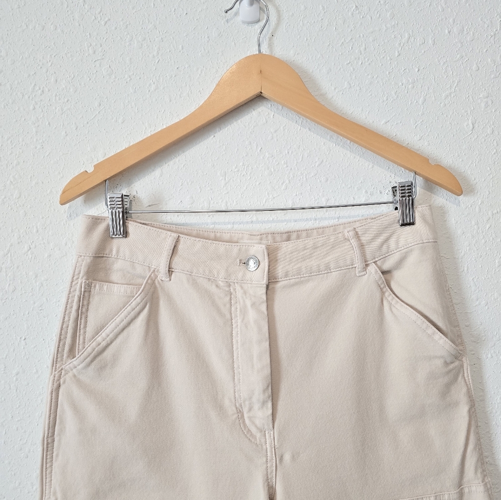Aritzia Wilfred Cream Utility Patch Pocket Relaxed Pants 10 - Picture 4 of 10